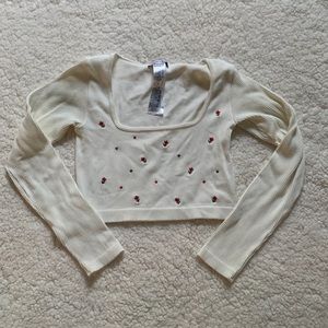 Zara seamless embroidered top